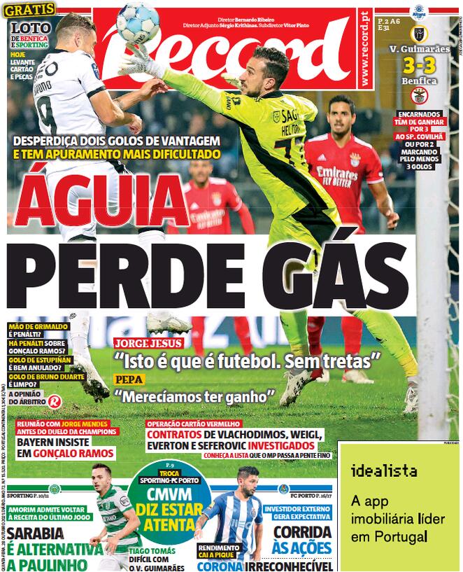 Record (Portogallo), prima pagina