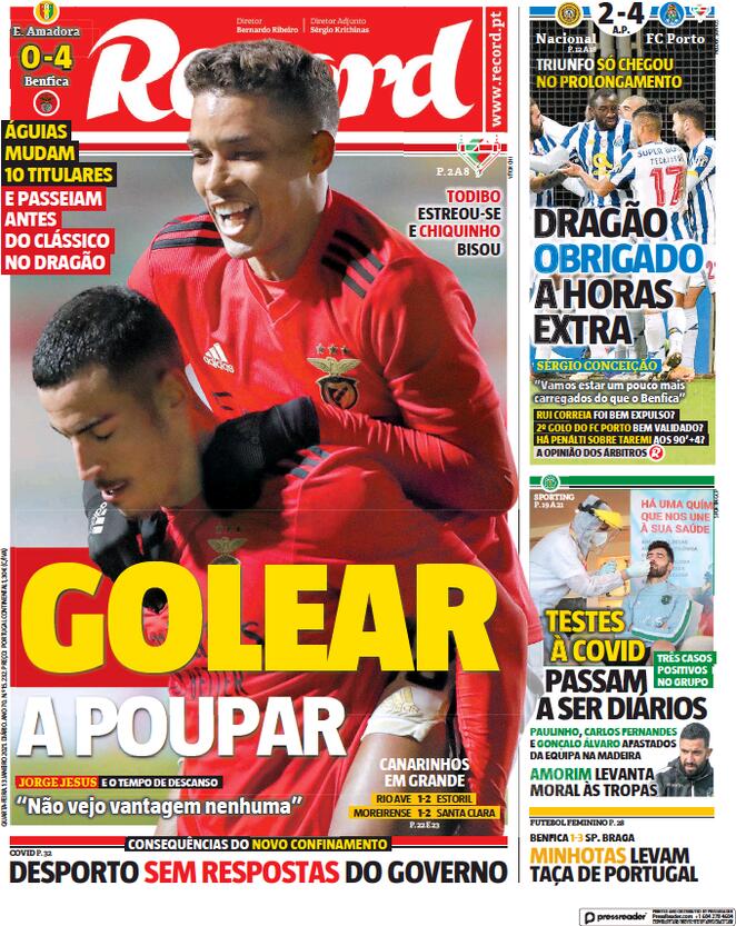 Record (Portogallo), prima pagina