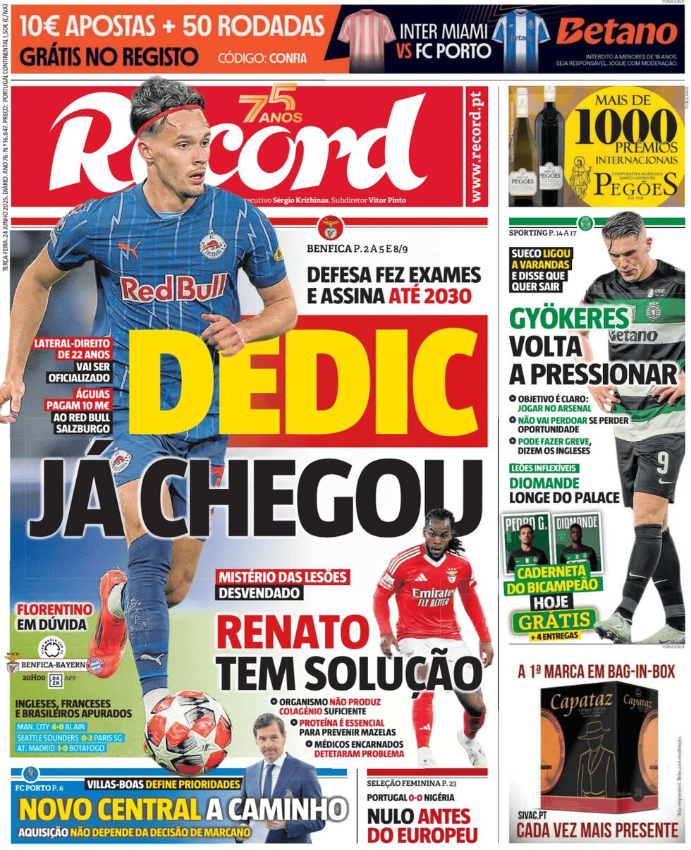 Record (Portogallo), prima pagina