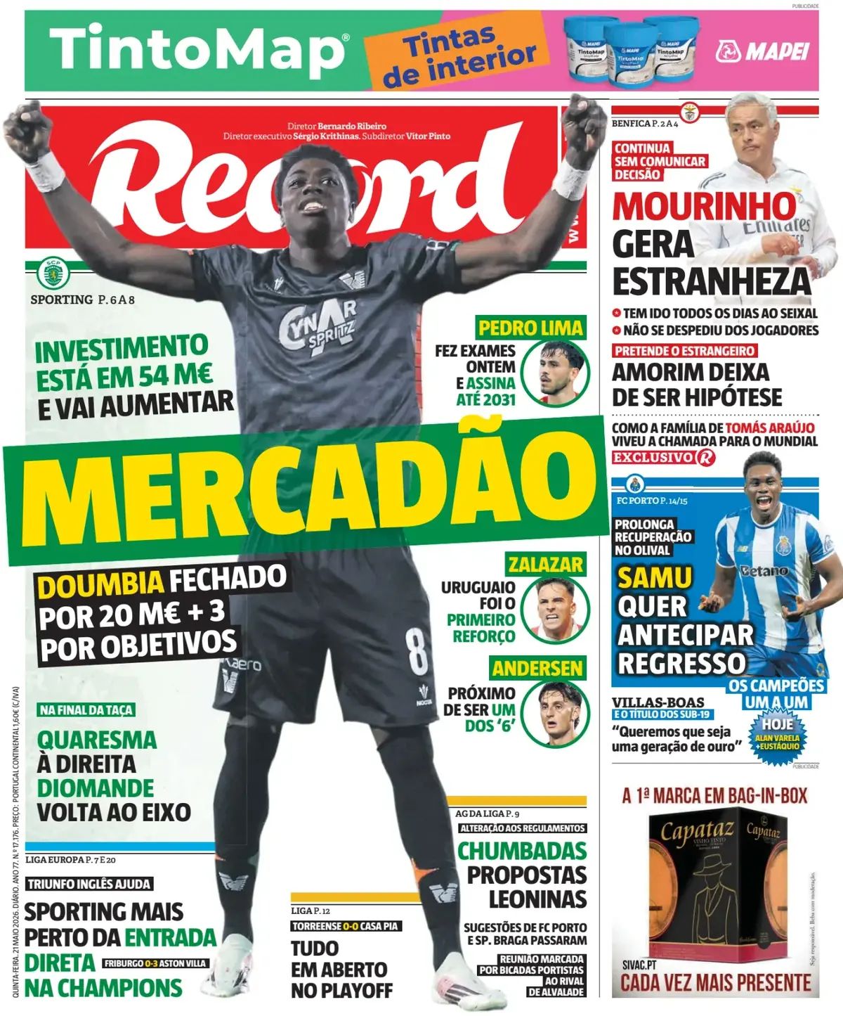 Record (Portogallo), prima pagina