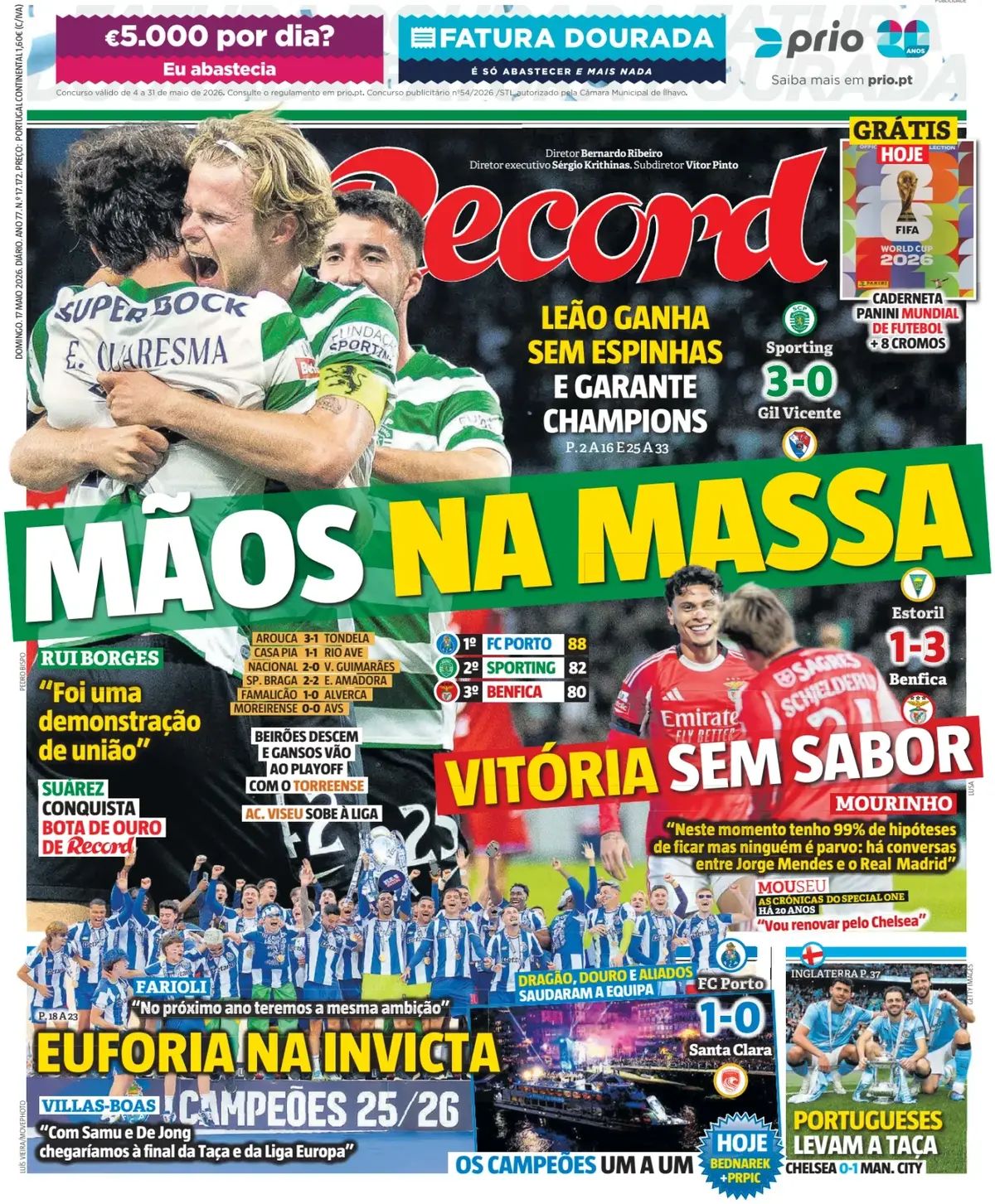 Record (Portogallo), prima pagina