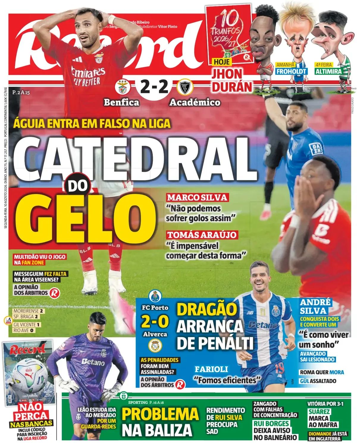 Record (Portogallo), prima pagina
