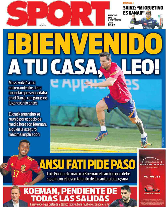 Sport (Spagna), prima pagina