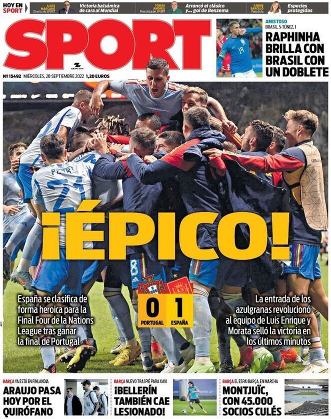 Sport (Spagna), prima pagina