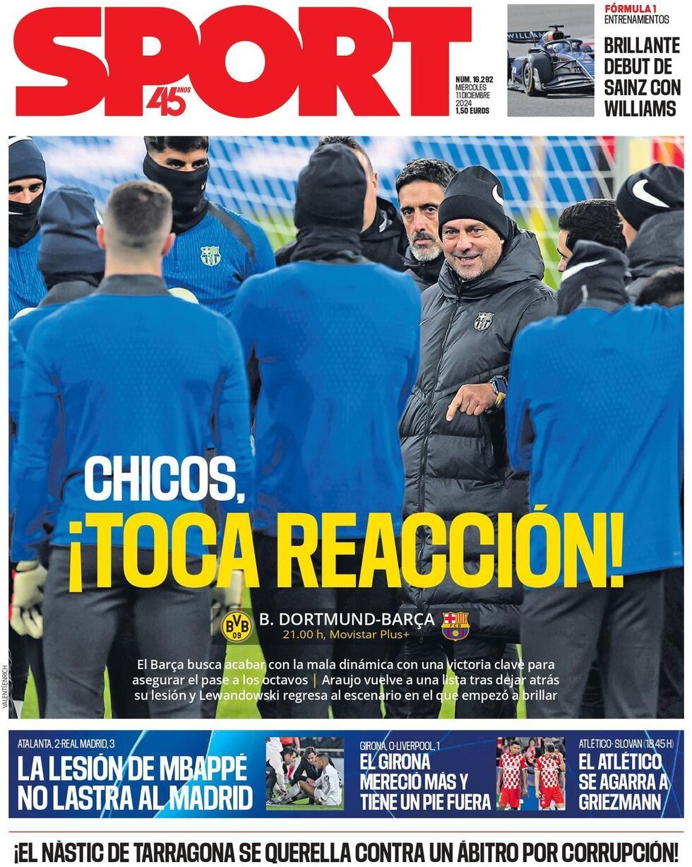 Sport (Spagna), prima pagina