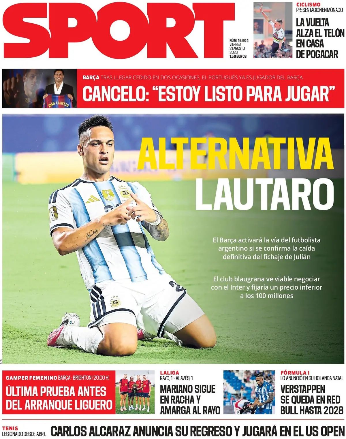 Sport (Spagna), prima pagina