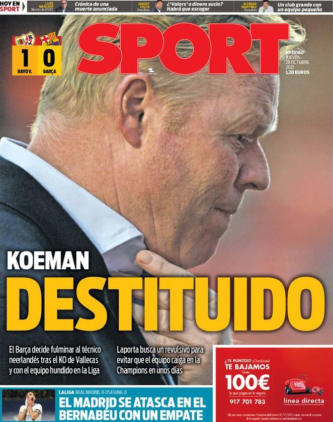 Sport (Spagna), prima pagina