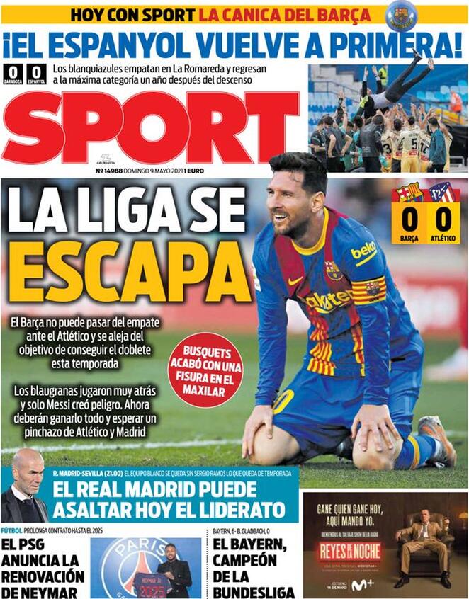 Sport (Spagna), prima pagina