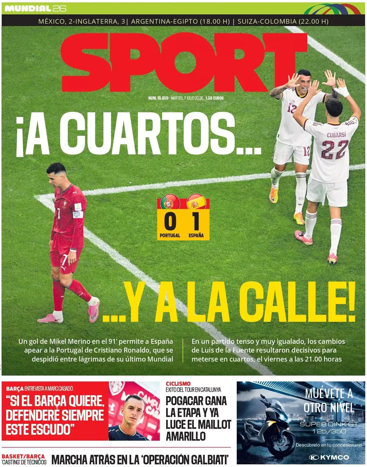 Sport (Spagna), prima pagina