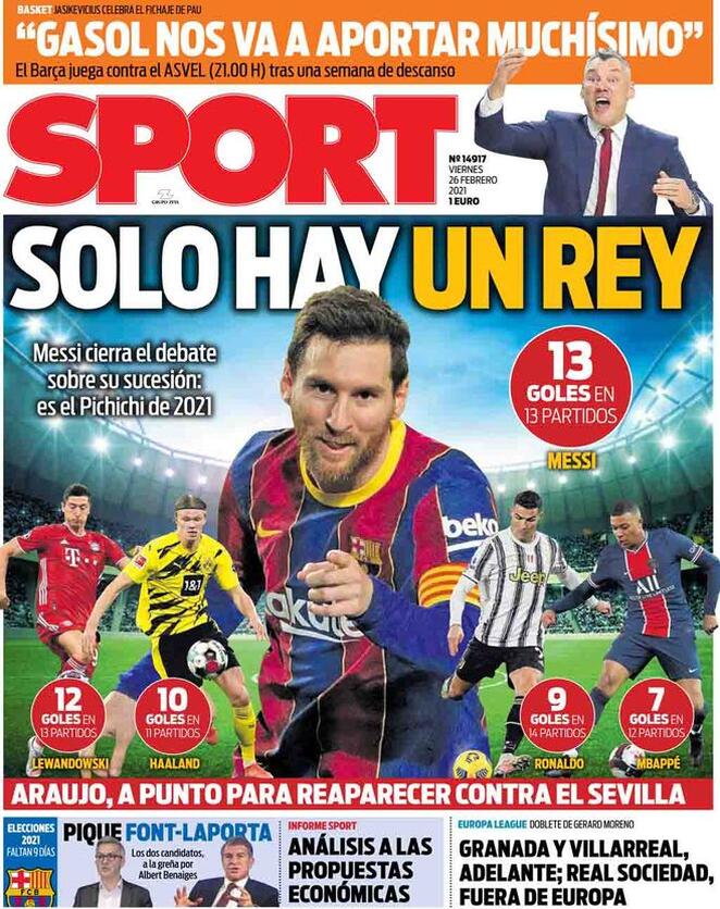 Sport (Spagna), prima pagina