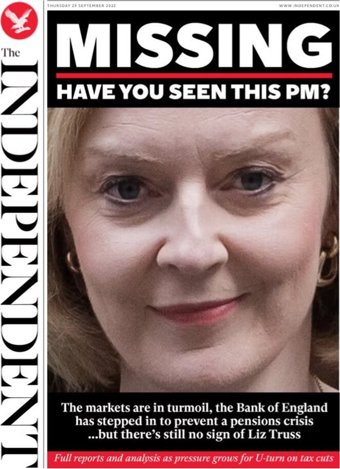 The Independent (UK), prima pagina