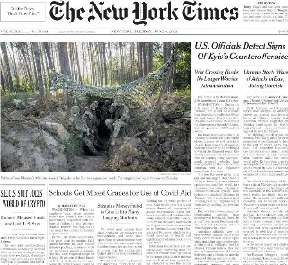 The New York Times (USA), prima pagina