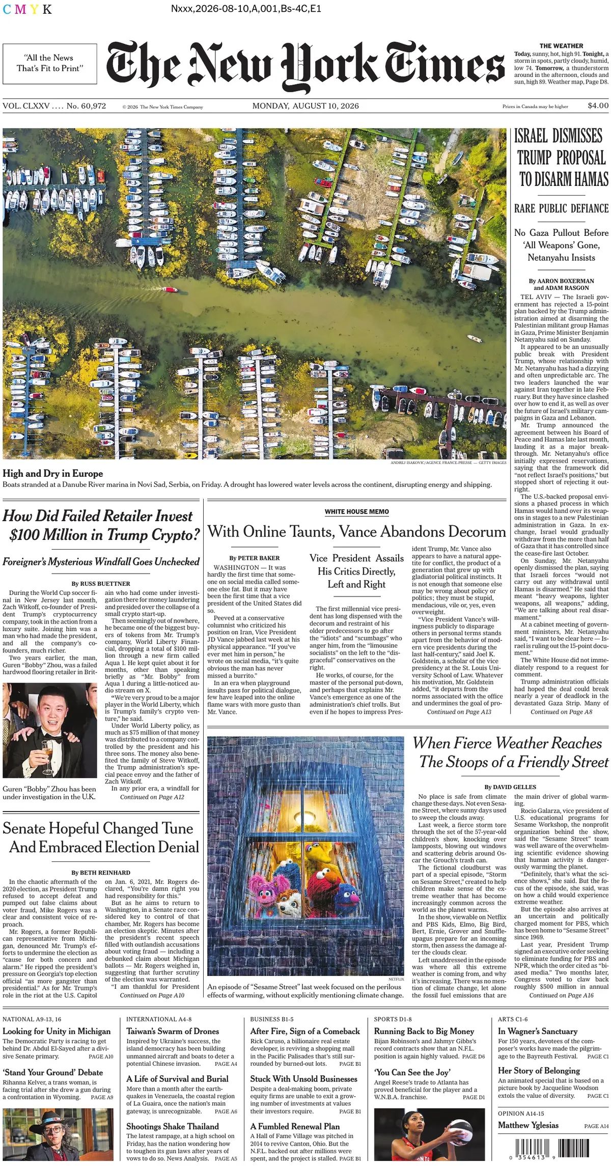 The New York Times (USA), prima pagina