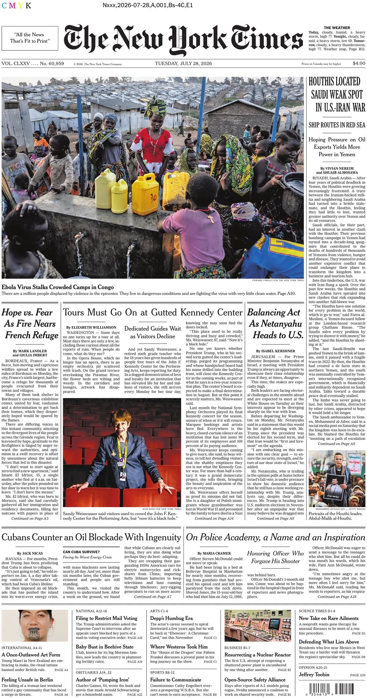 The New York Times (USA), prima pagina