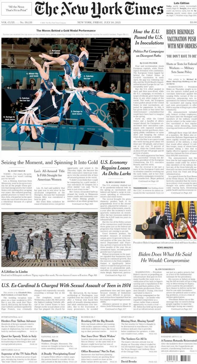 The New York Times (USA), prima pagina