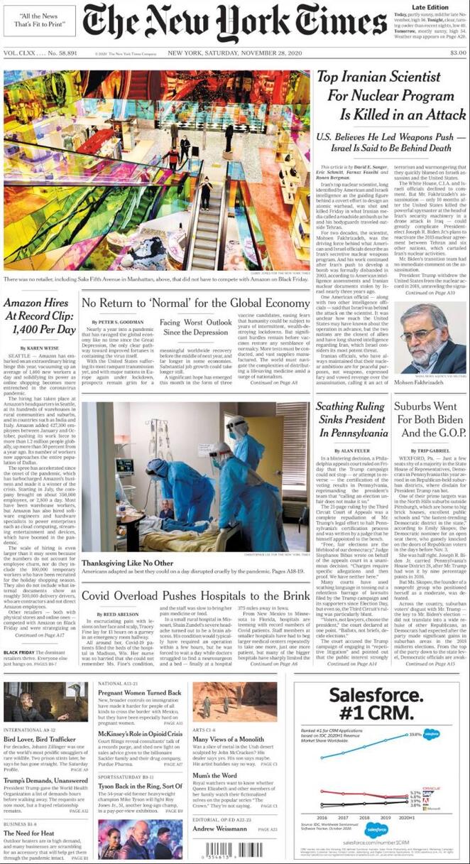 The New York Times (USA), prima pagina
