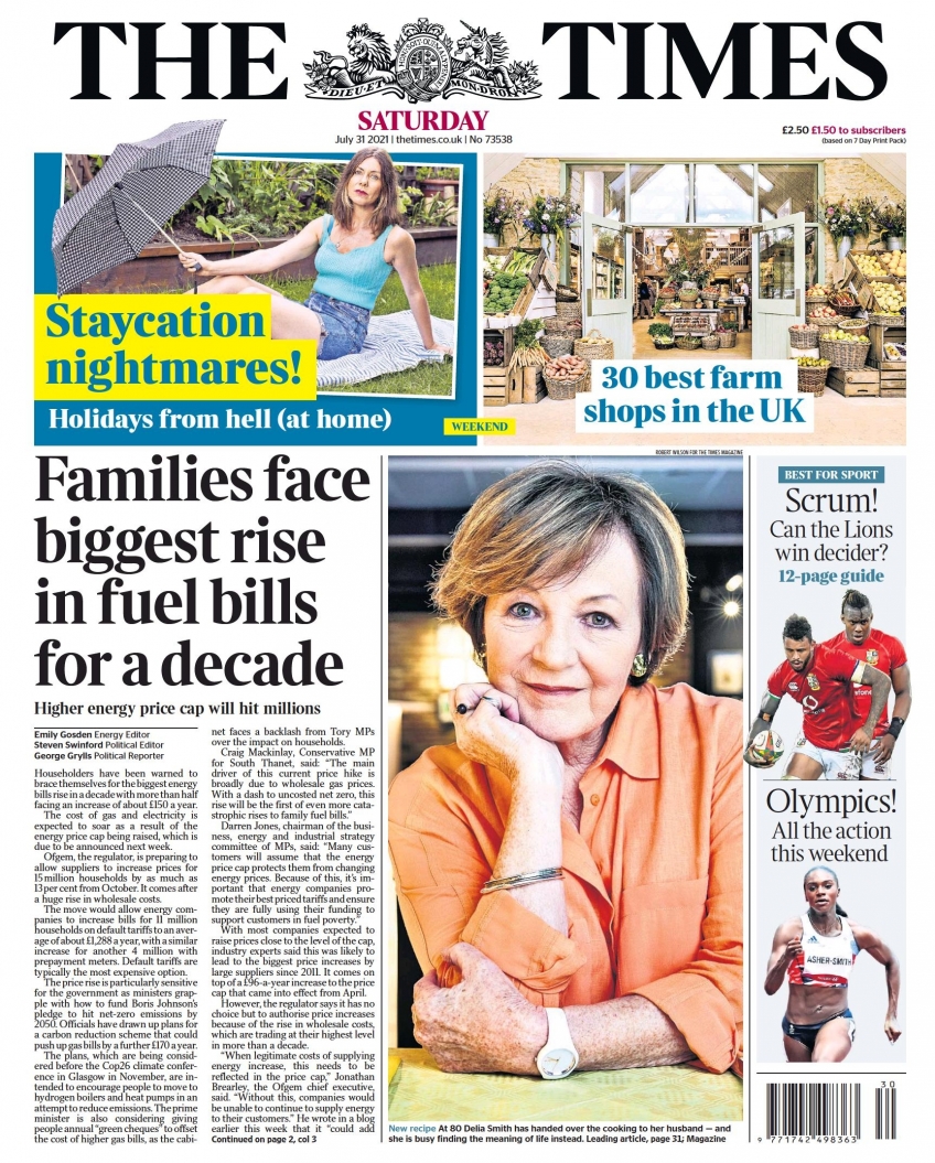 Prima pagina «The Times (UK)» Giornali.it