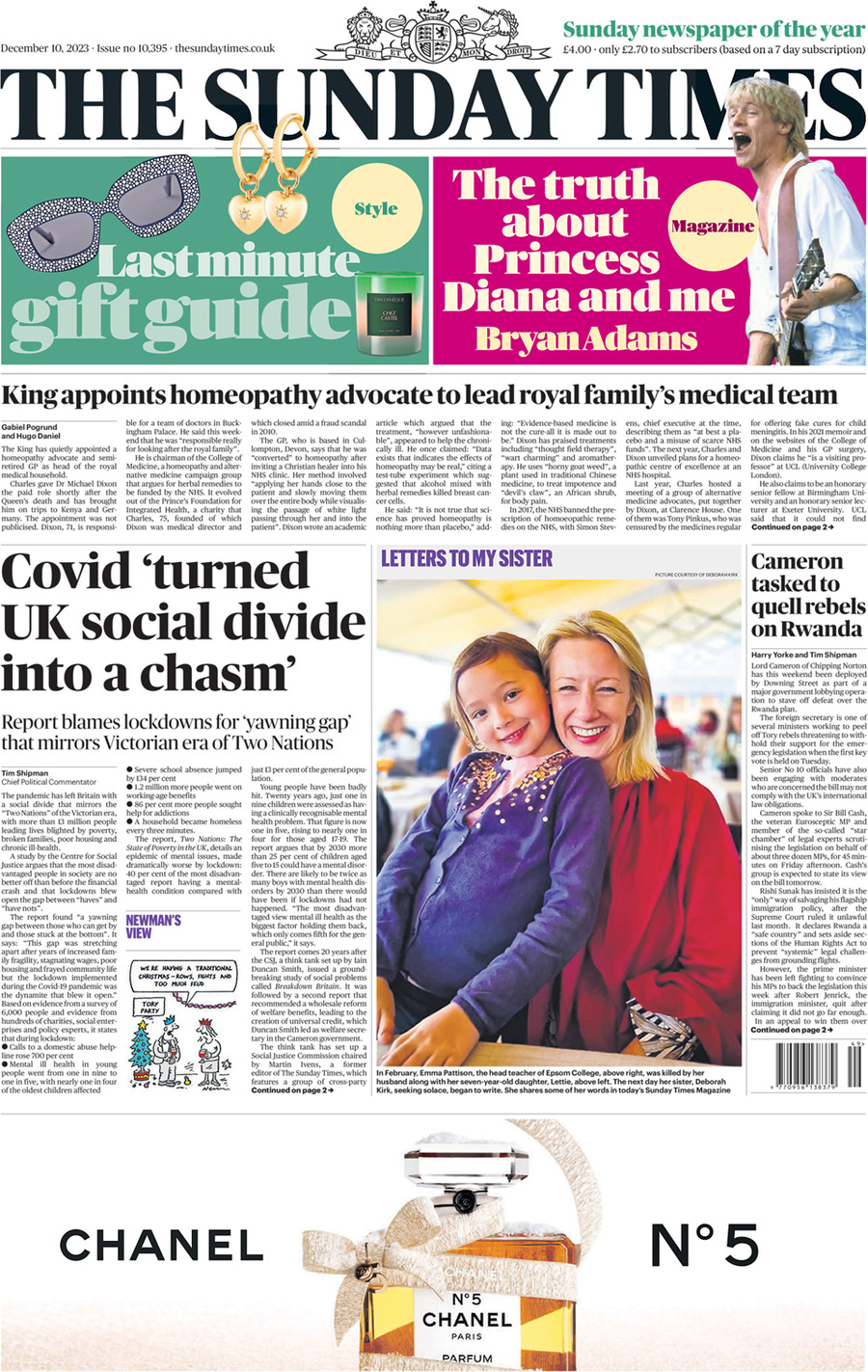 The Times (UK), prima pagina