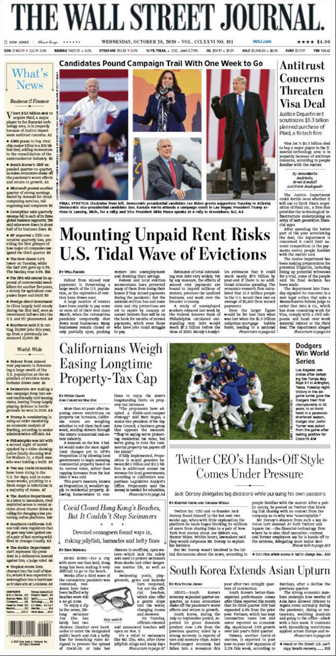 The Wall Street Journal (USA), prima pagina