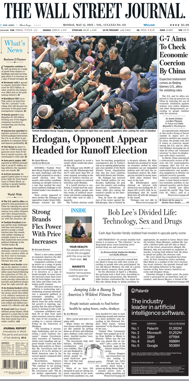 The Wall Street Journal (USA), prima pagina