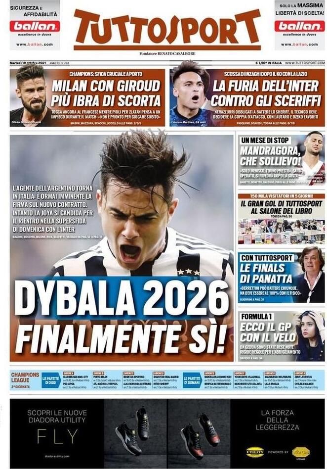 Tuttosport, prima pagina