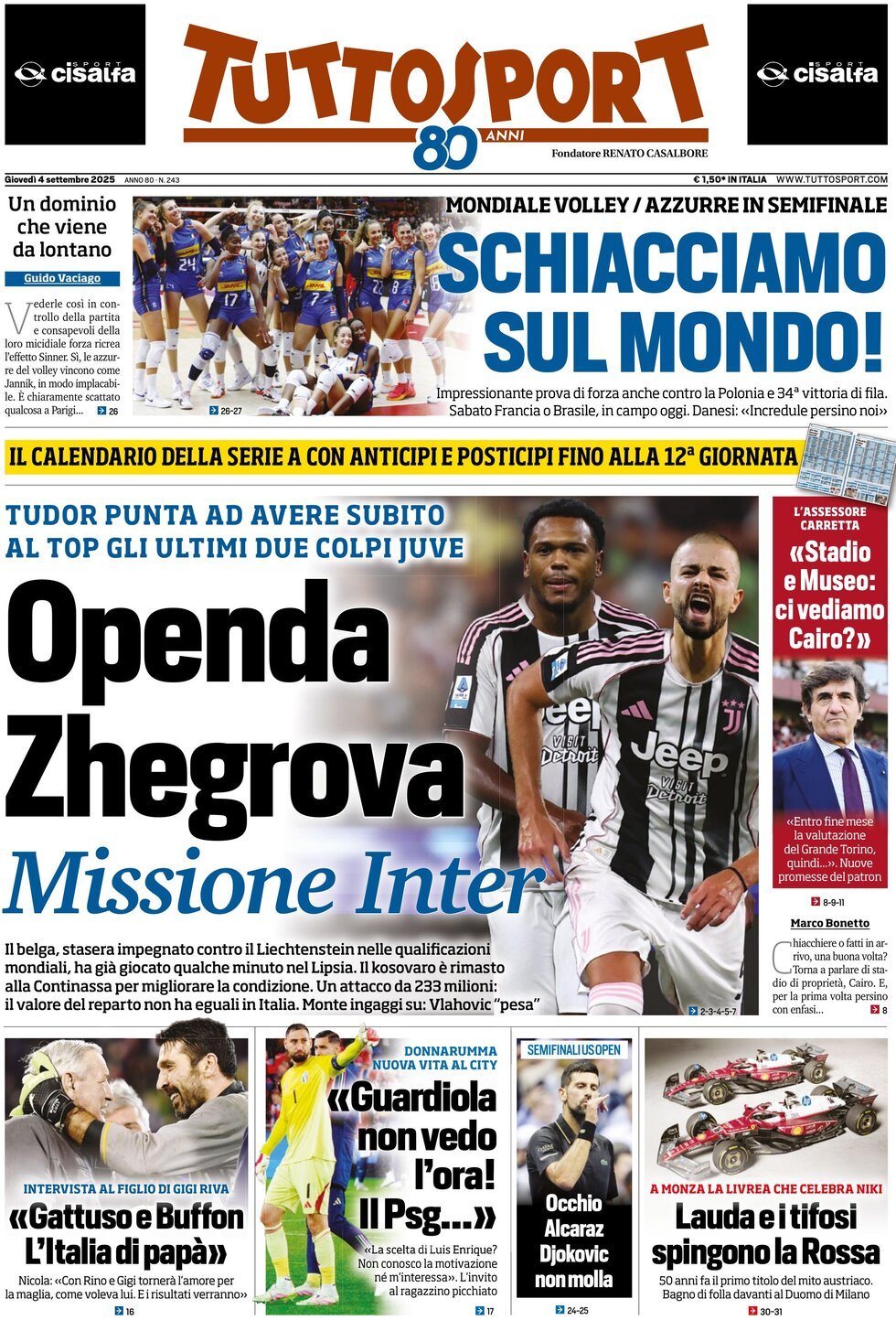 Tuttosport, prima pagina