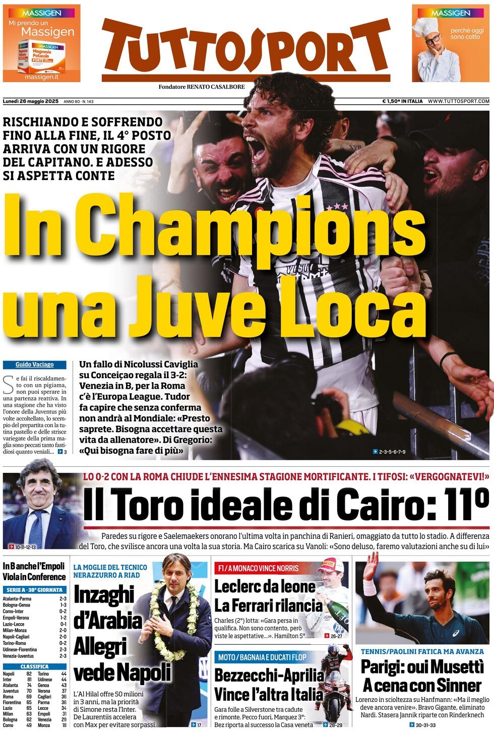 Tuttosport, prima pagina