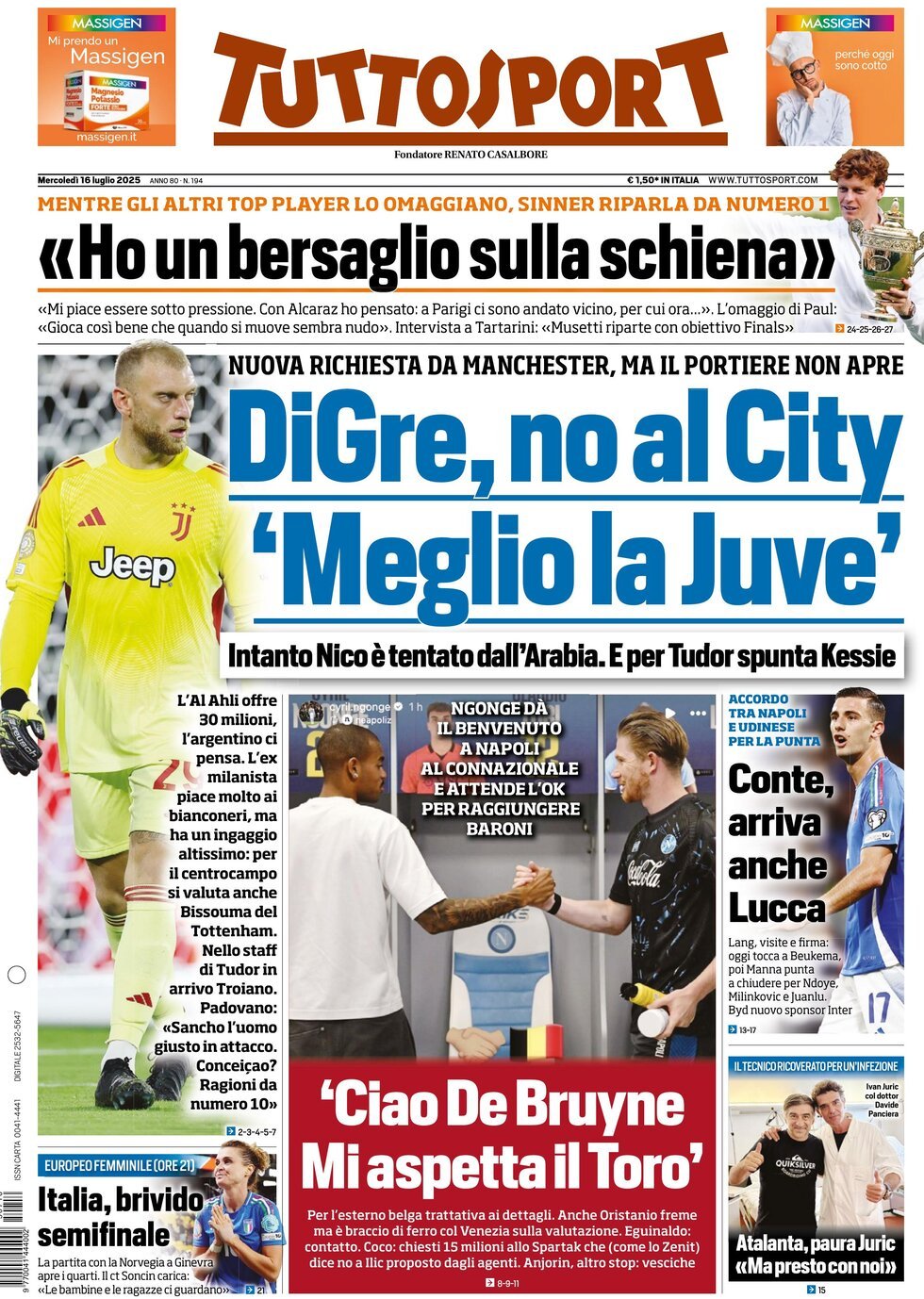 Tuttosport, prima pagina