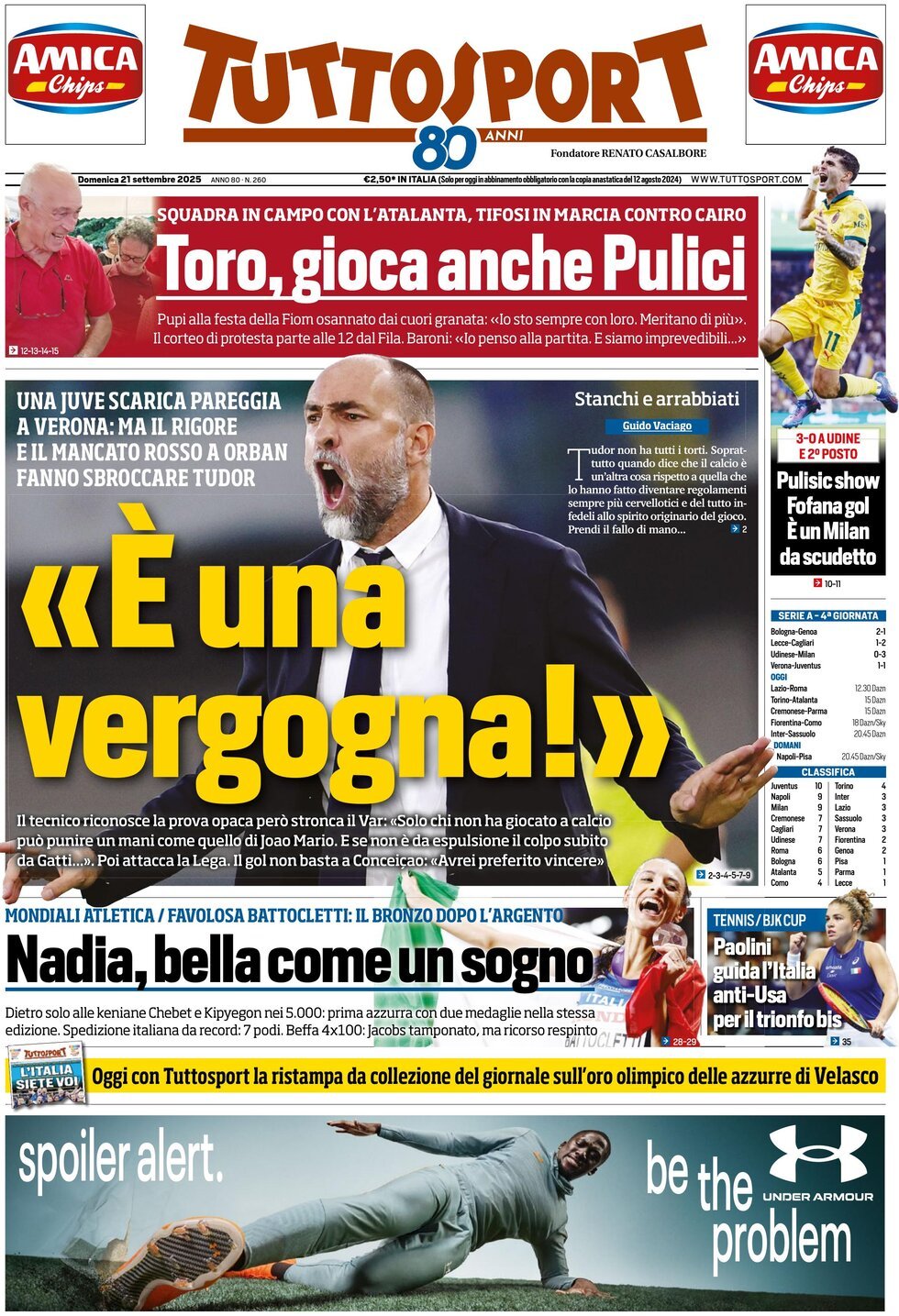 Tuttosport, prima pagina