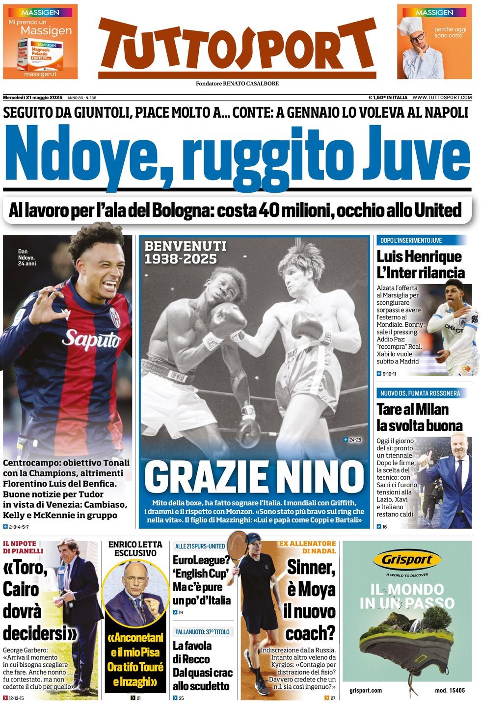Tuttosport, prima pagina