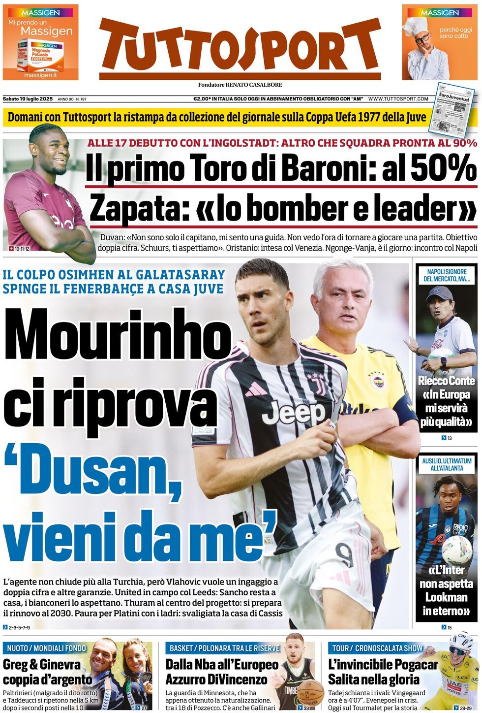 Tuttosport, prima pagina