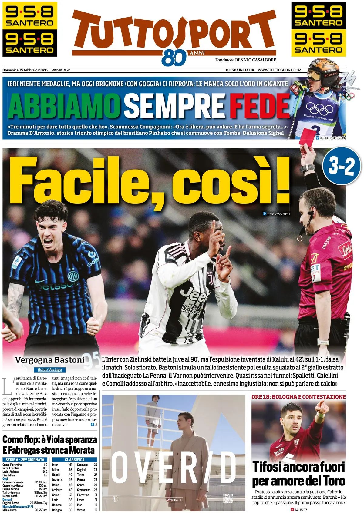 Tuttosport, prima pagina