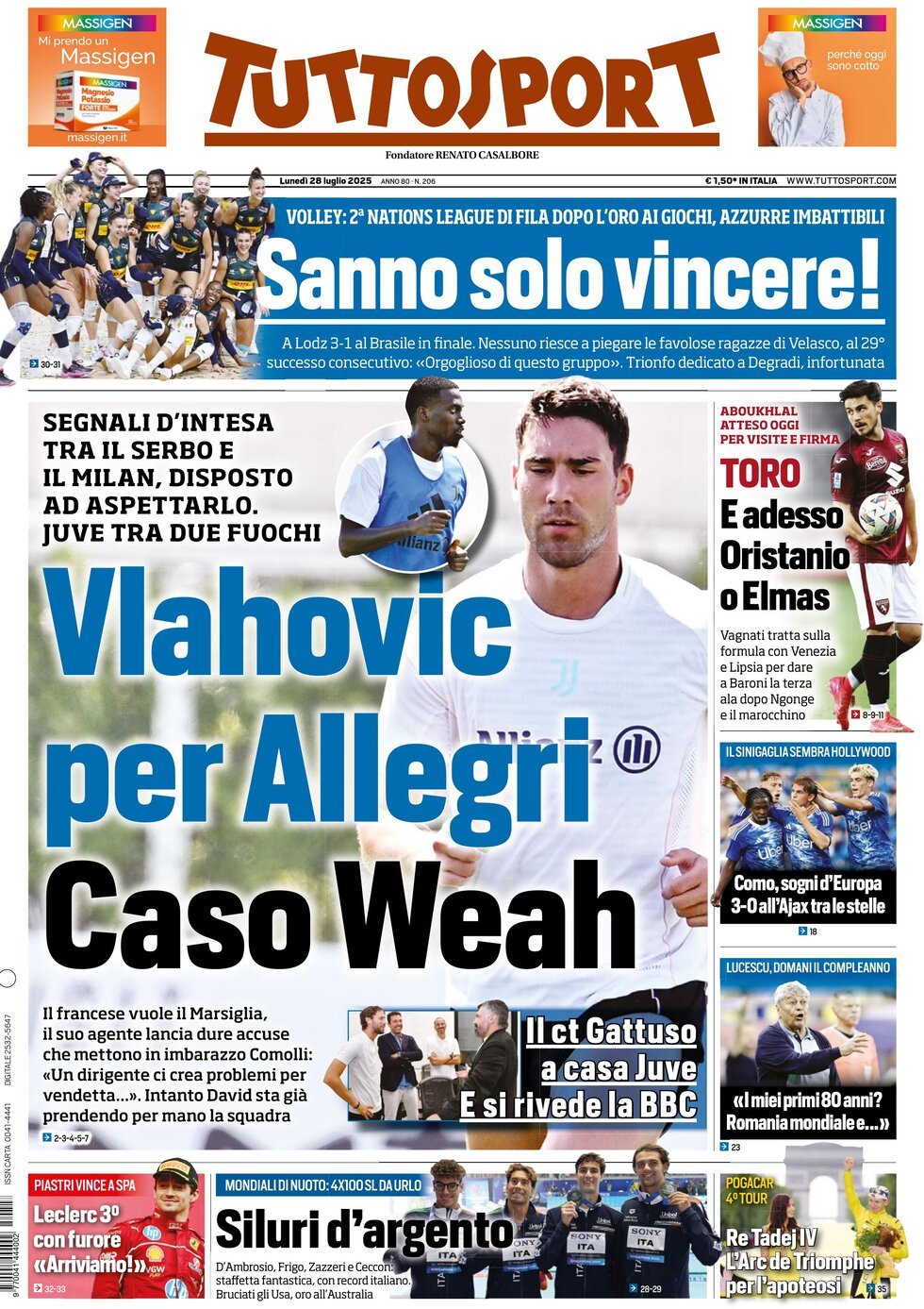 Tuttosport, prima pagina