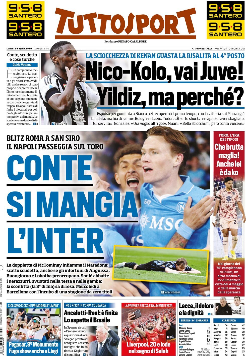 Tuttosport, prima pagina