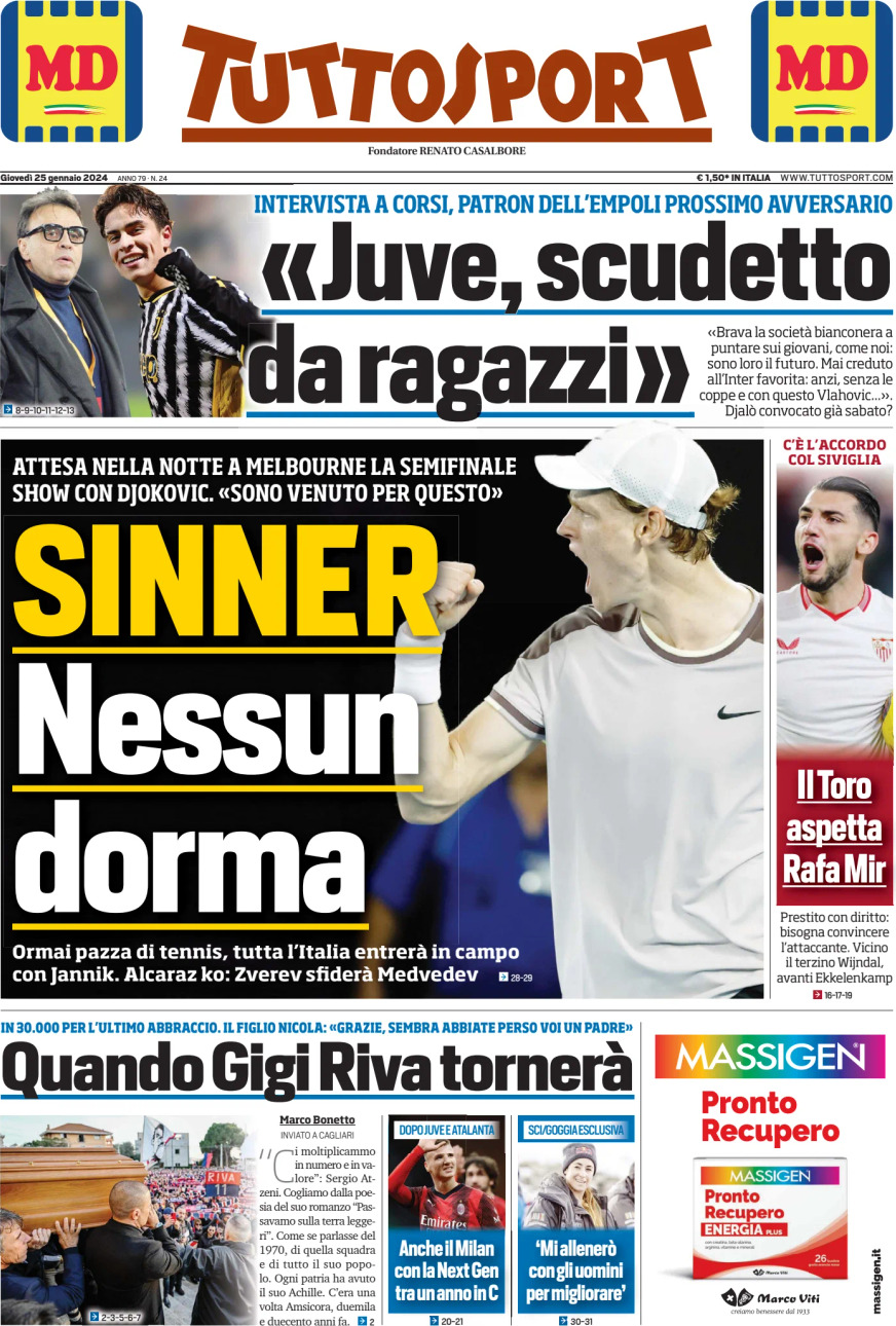 Tuttosport, prima pagina