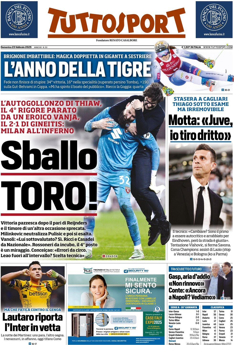 Tuttosport, prima pagina
