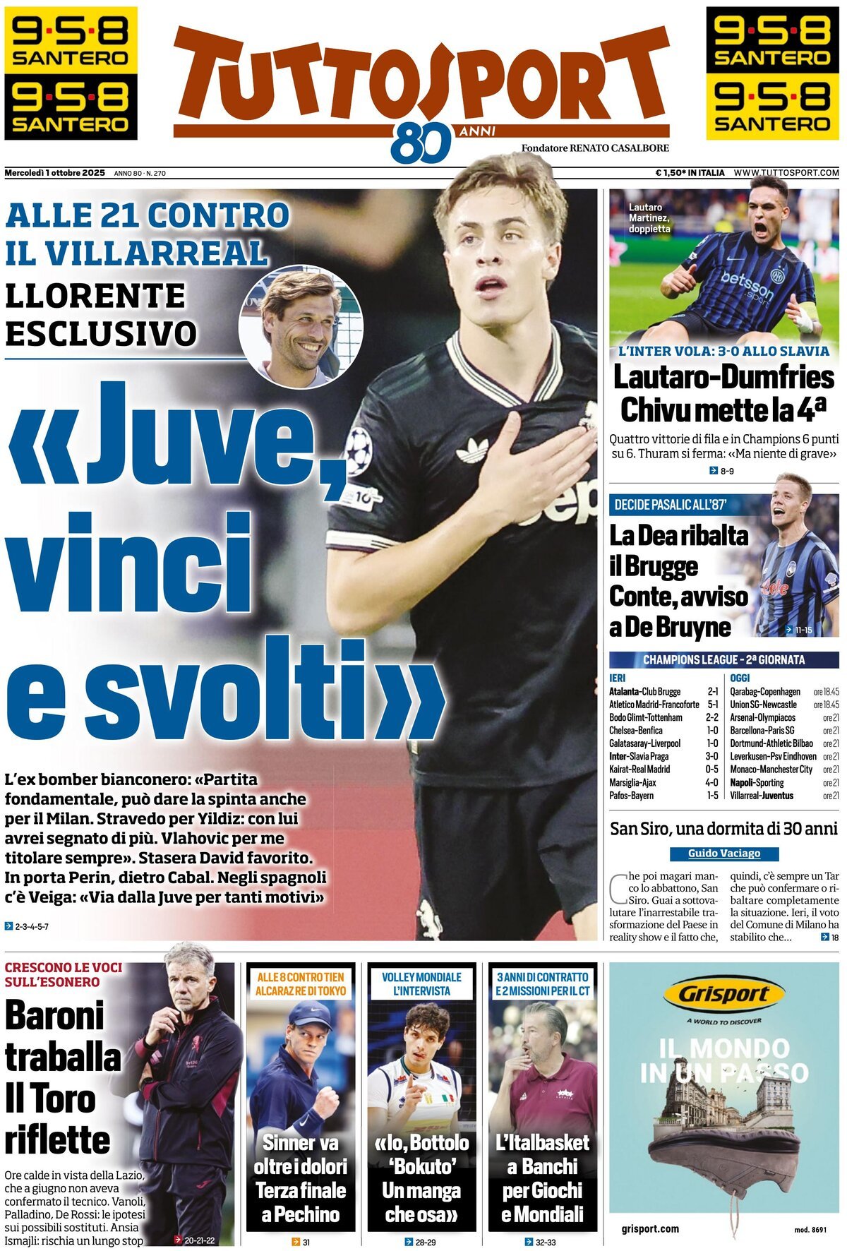 Tuttosport, prima pagina