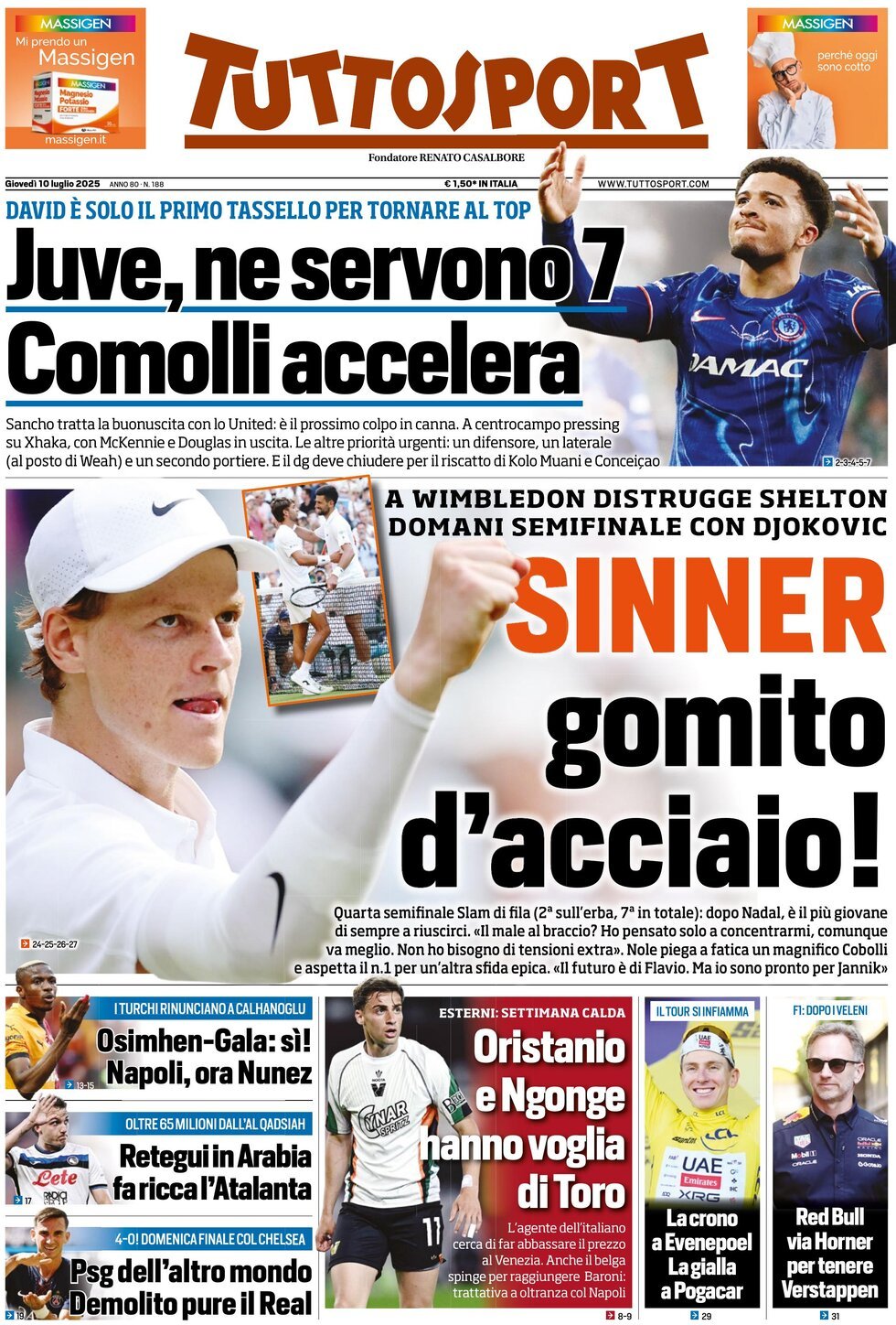 Tuttosport, prima pagina