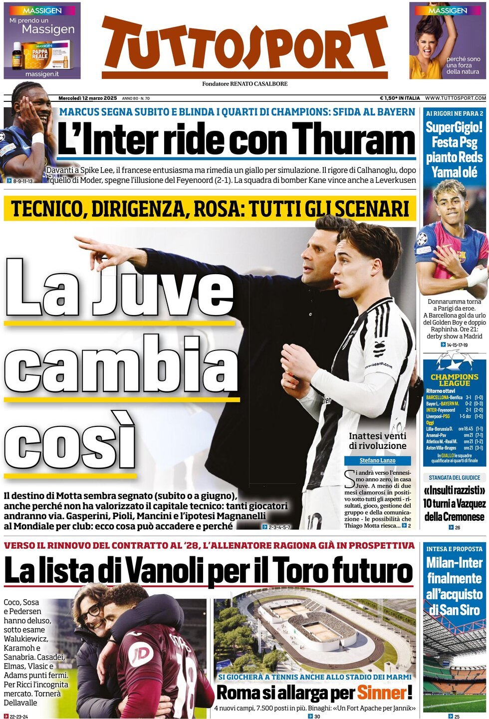 Tuttosport, prima pagina