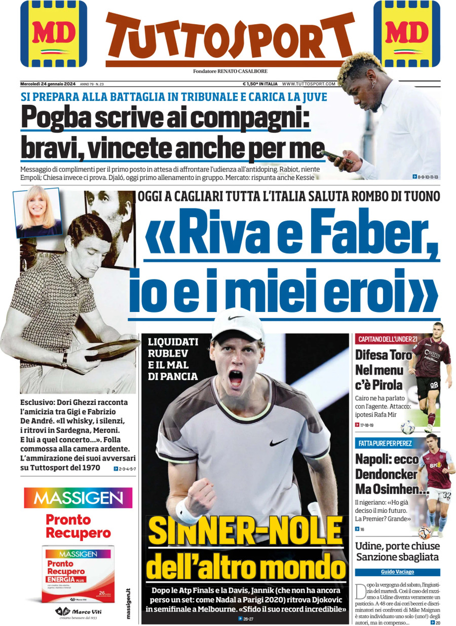 Tuttosport, prima pagina