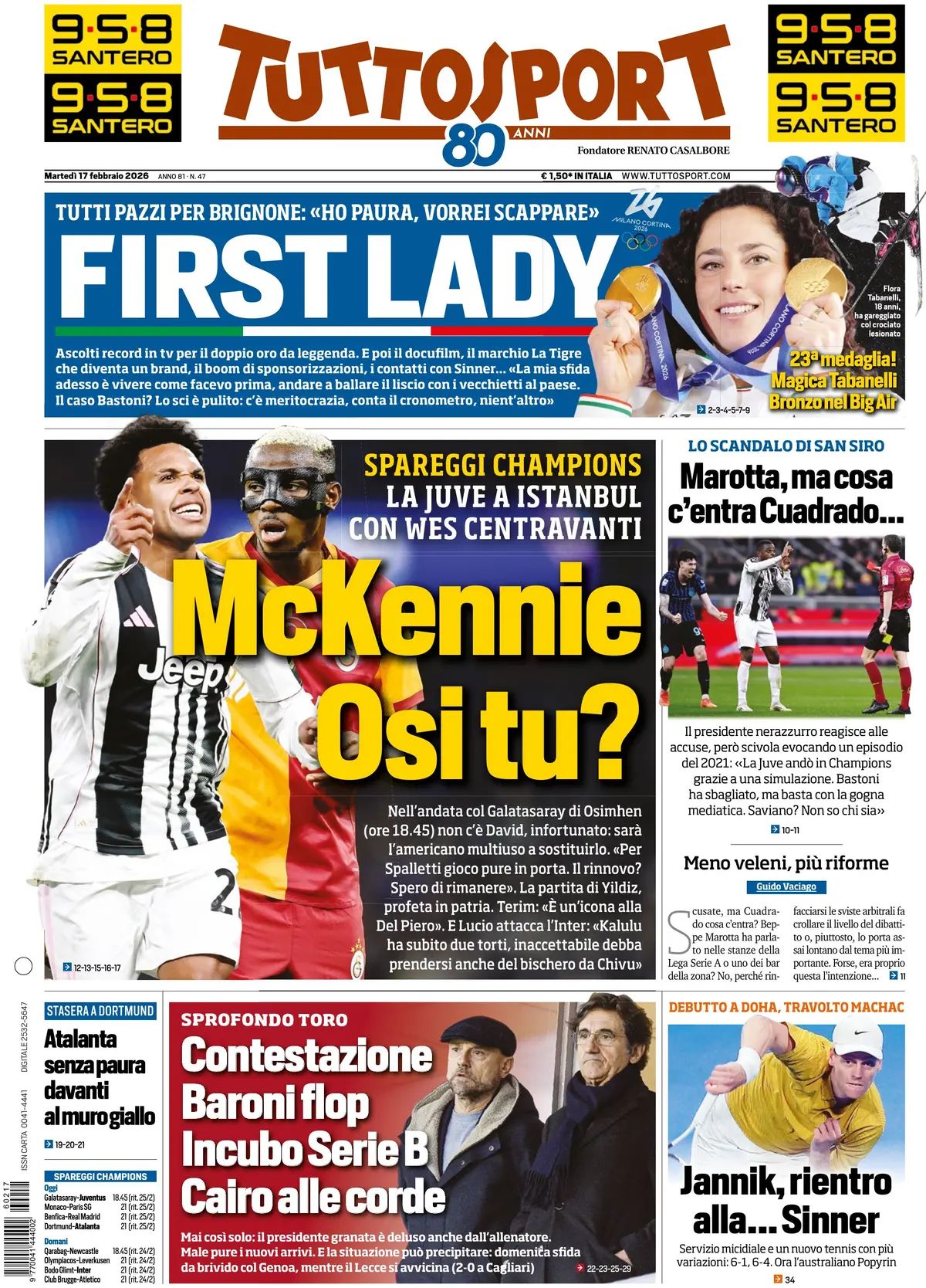 Tuttosport, prima pagina