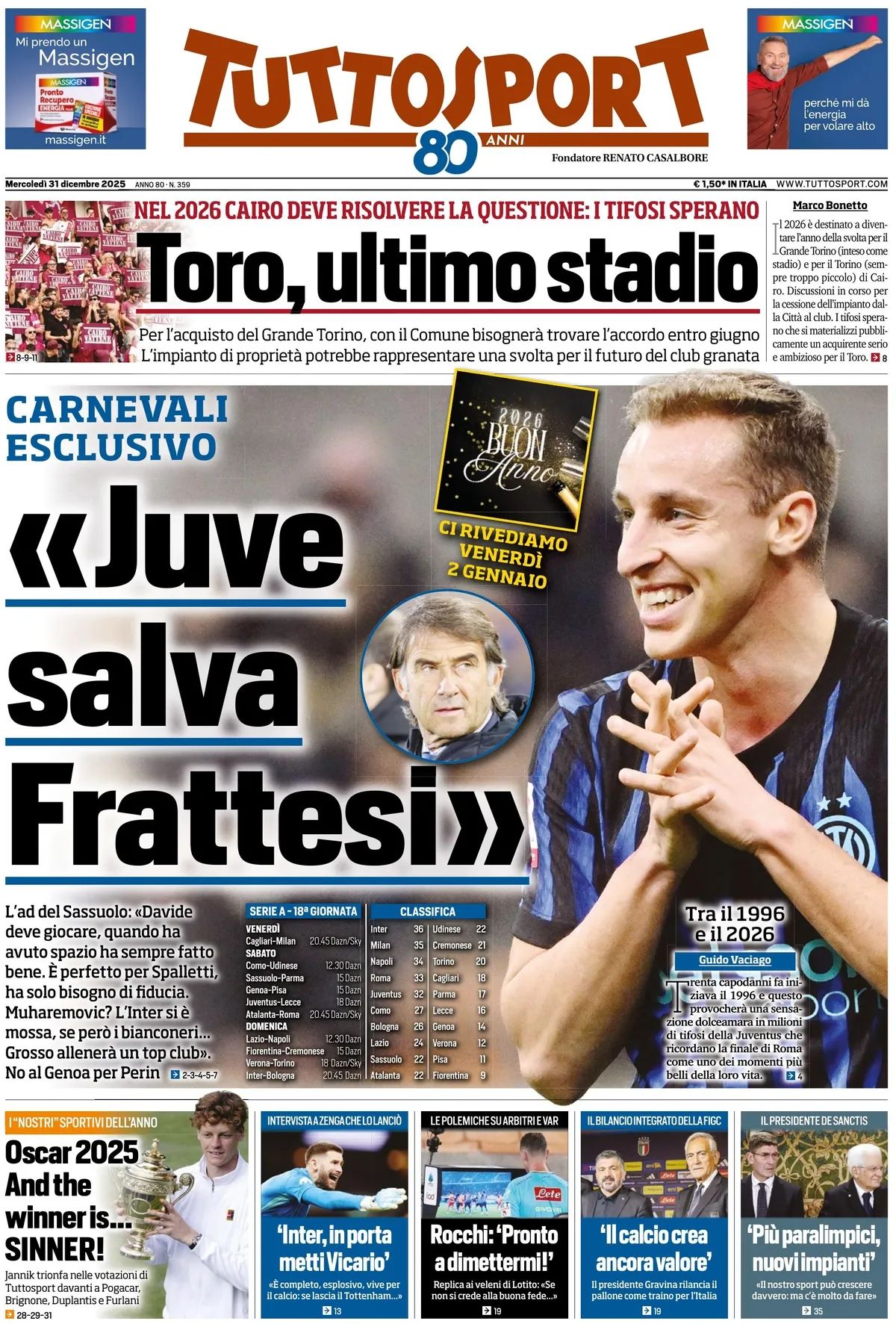 Tuttosport, prima pagina