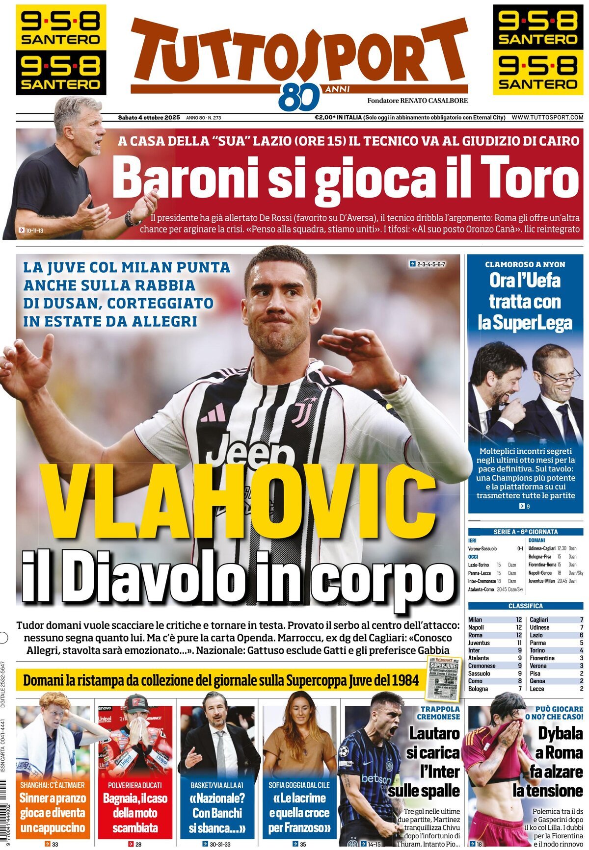 Tuttosport, prima pagina