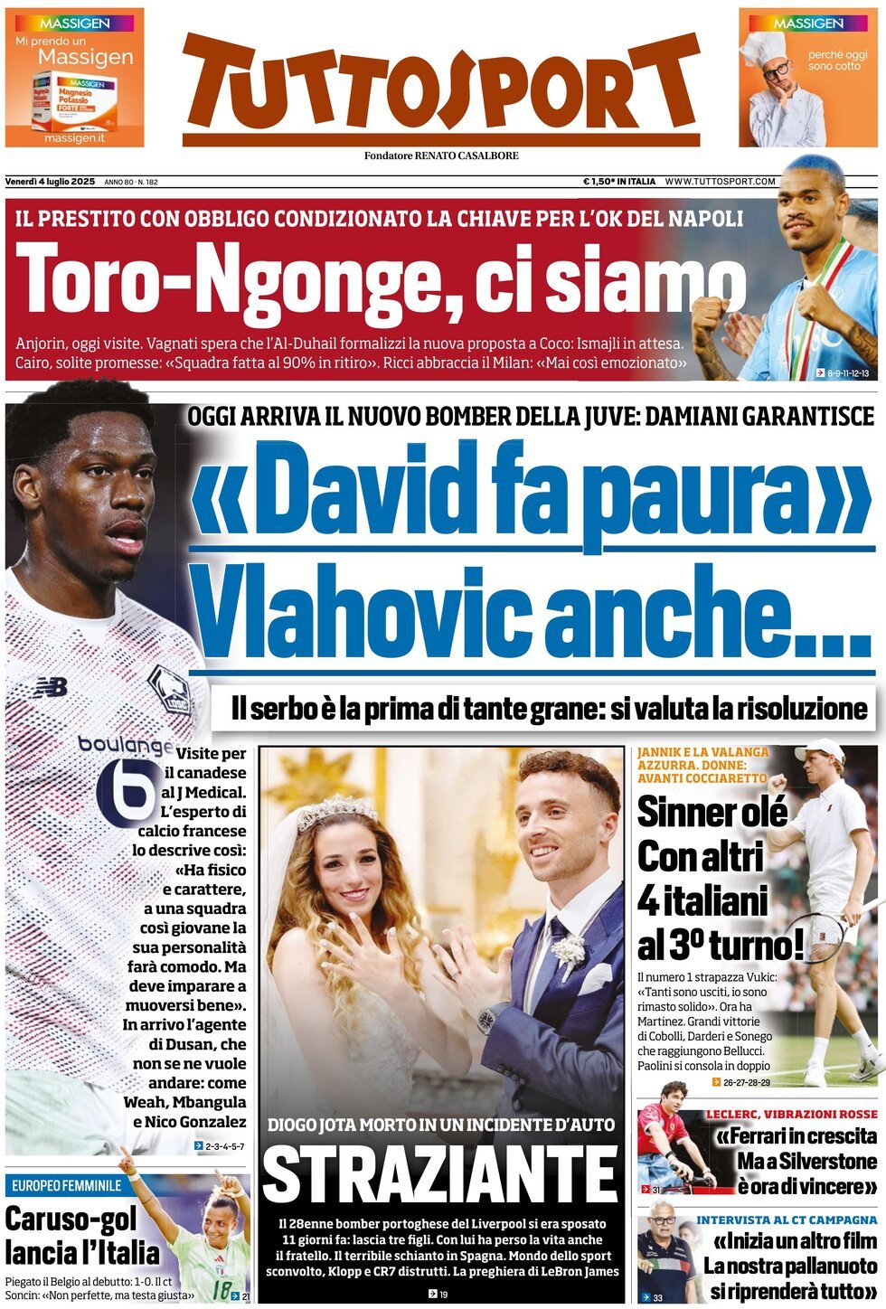 Tuttosport, prima pagina