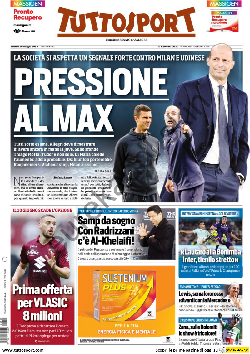 Tuttosport, prima pagina