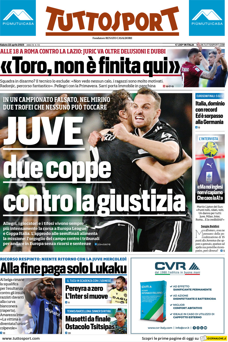 Prima Pagina «Tuttosport» | Giornali.it