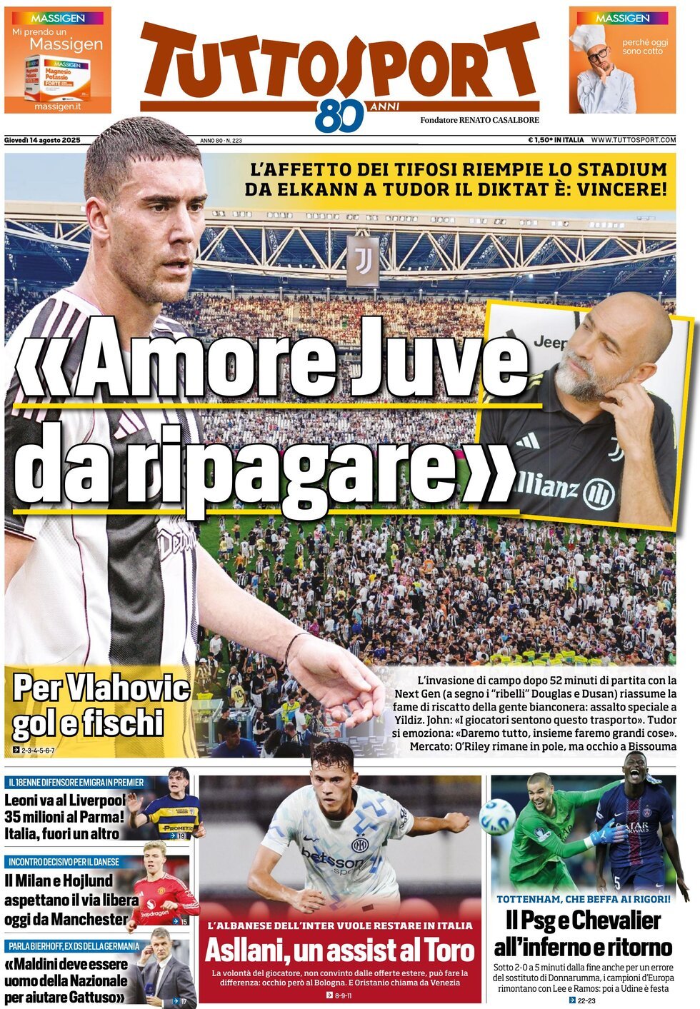Tuttosport, prima pagina