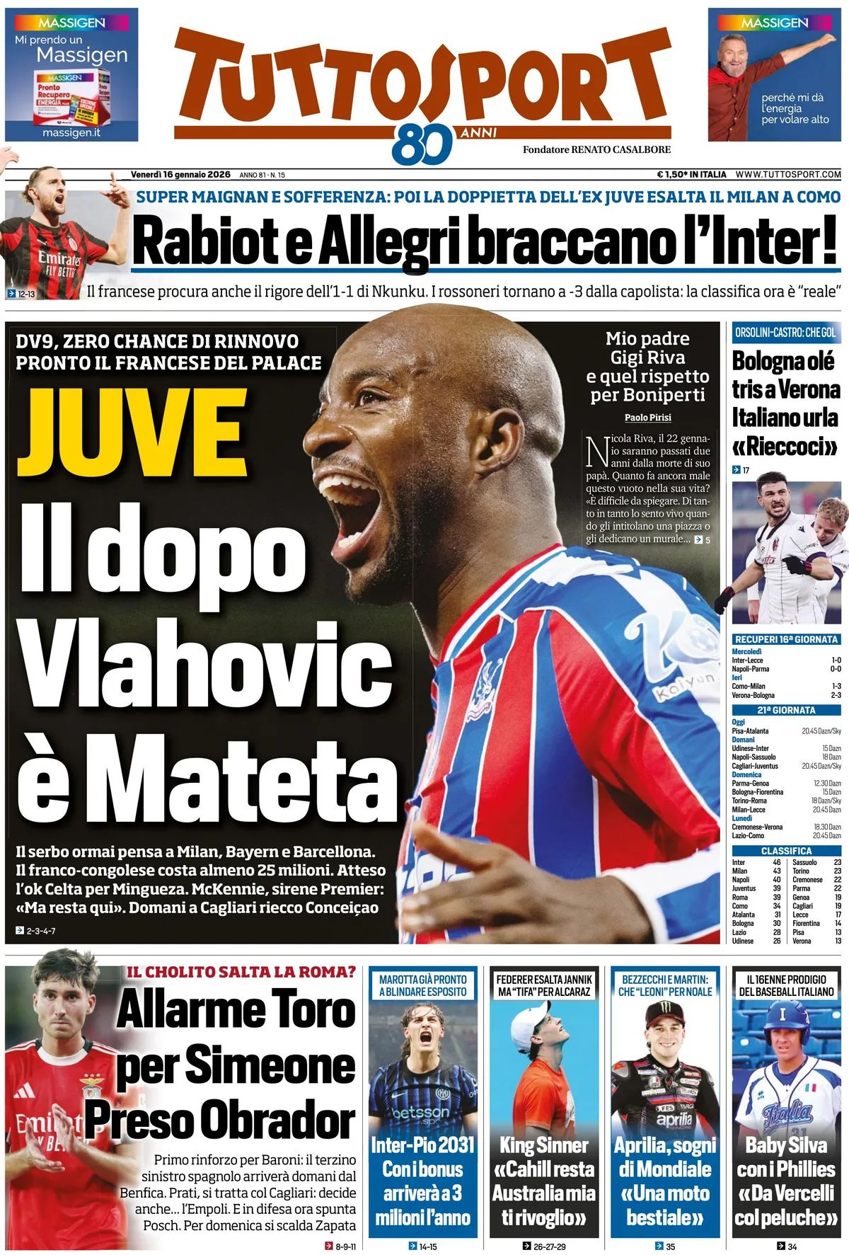 Tuttosport, prima pagina