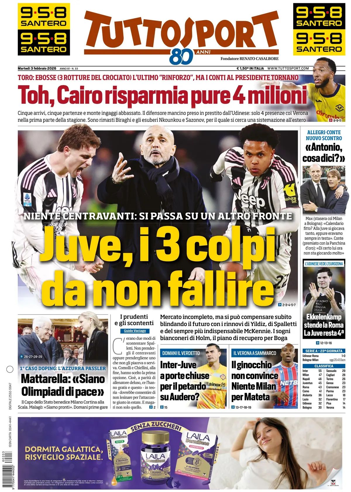Tuttosport, prima pagina