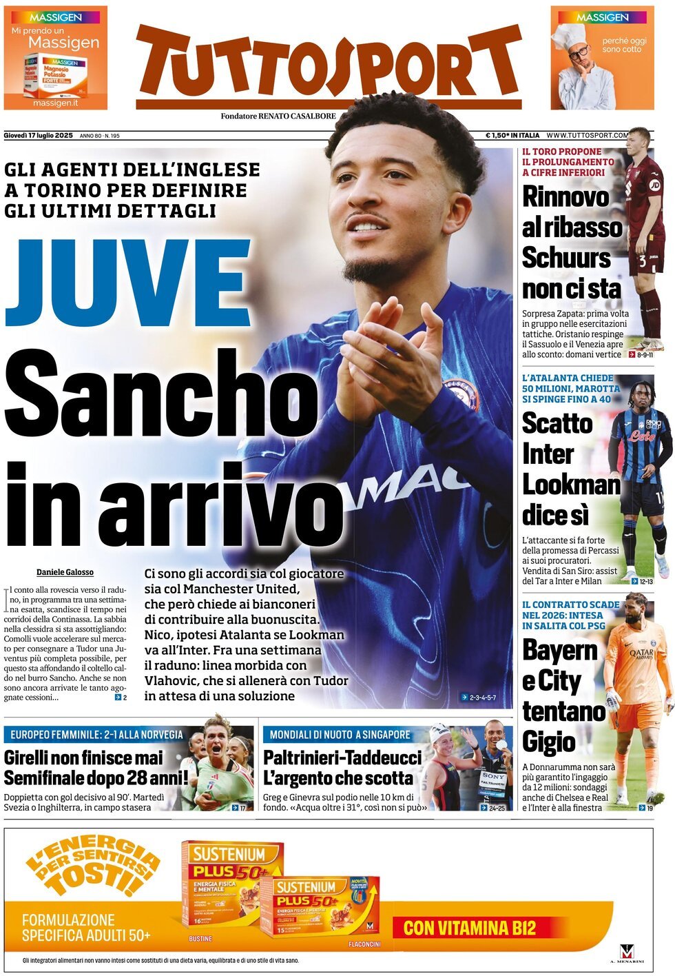Tuttosport, prima pagina